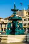 Lions Fountain (Fonte dos Leoes), Praca de Gomes, Porto, Portugal. Art Print